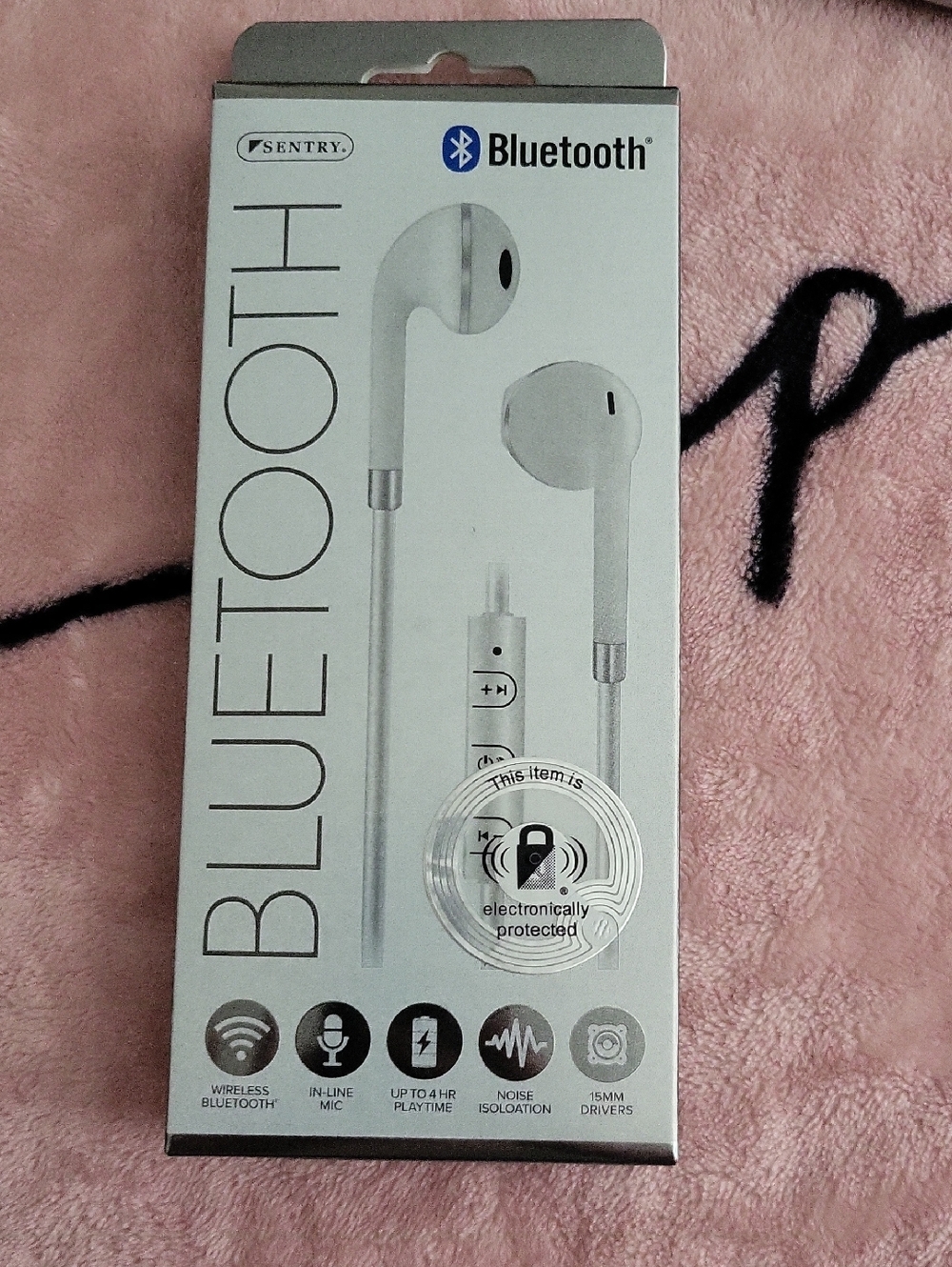Entry Bluetooth White Earbud Headphones - Wireless In-Line Mic